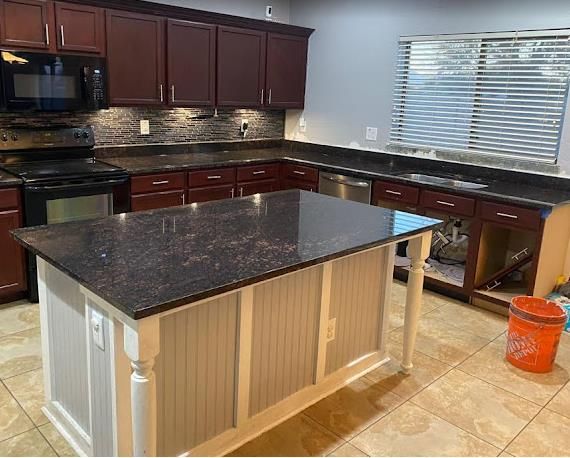 Tan Brown granite full kitchen by World Stone Fabricators Charlotte NC